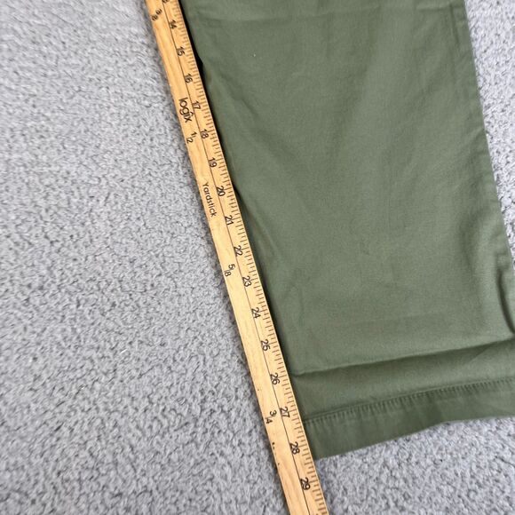 Talbots Weekend Chinos Pants Womens 16  Green High Rise Cotton Blend Super Soft - Picture 12 of 14